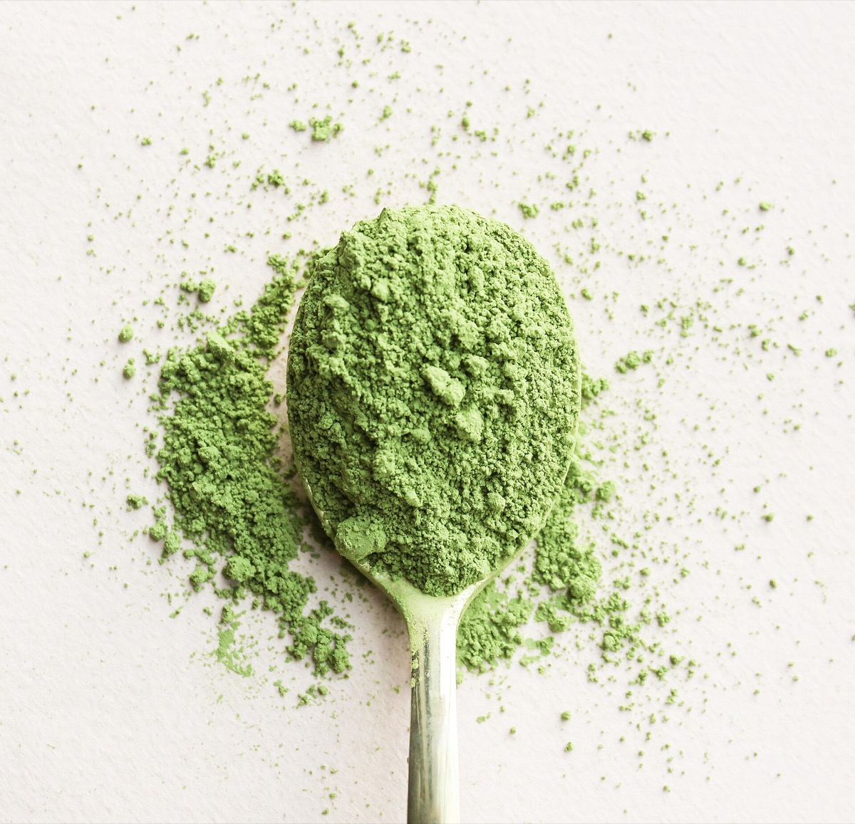 Whisking matcha